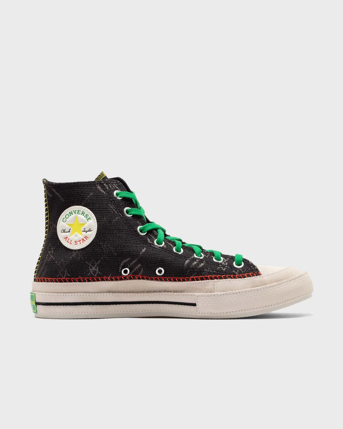 Black and neon green converse online