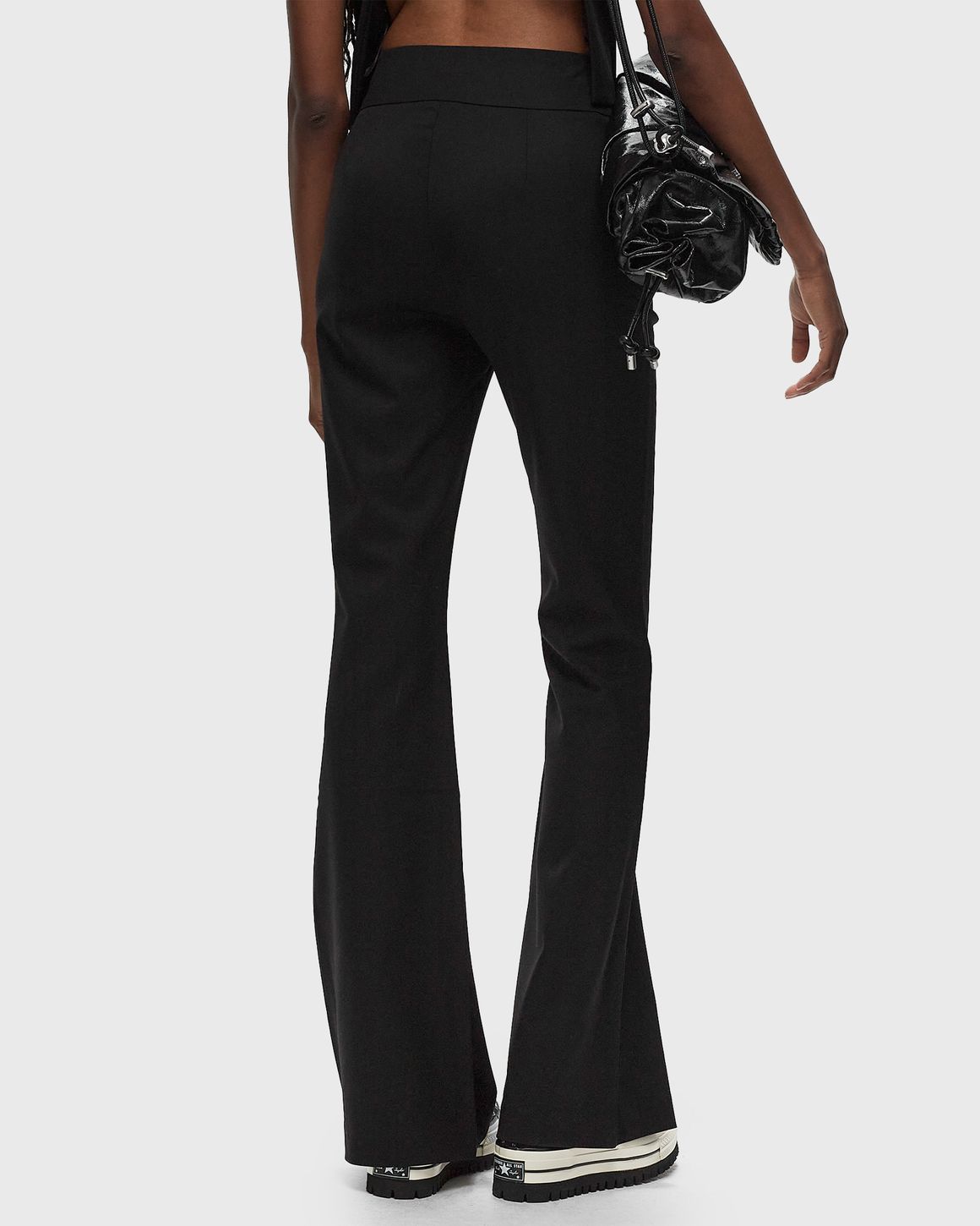 パンツ Diesel Pantalone P-Erseus In Misto Lana Women's Twill pants with metal Oval D plaque | Black | Diesel