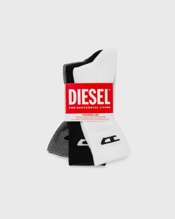 DIESEL｜SOCKS/STOCKINGS/LEGGINGS (A15405 0LKBI E4101) Diesel Crew Light Socks 3 Pack Black A15405 0LKBI E4101