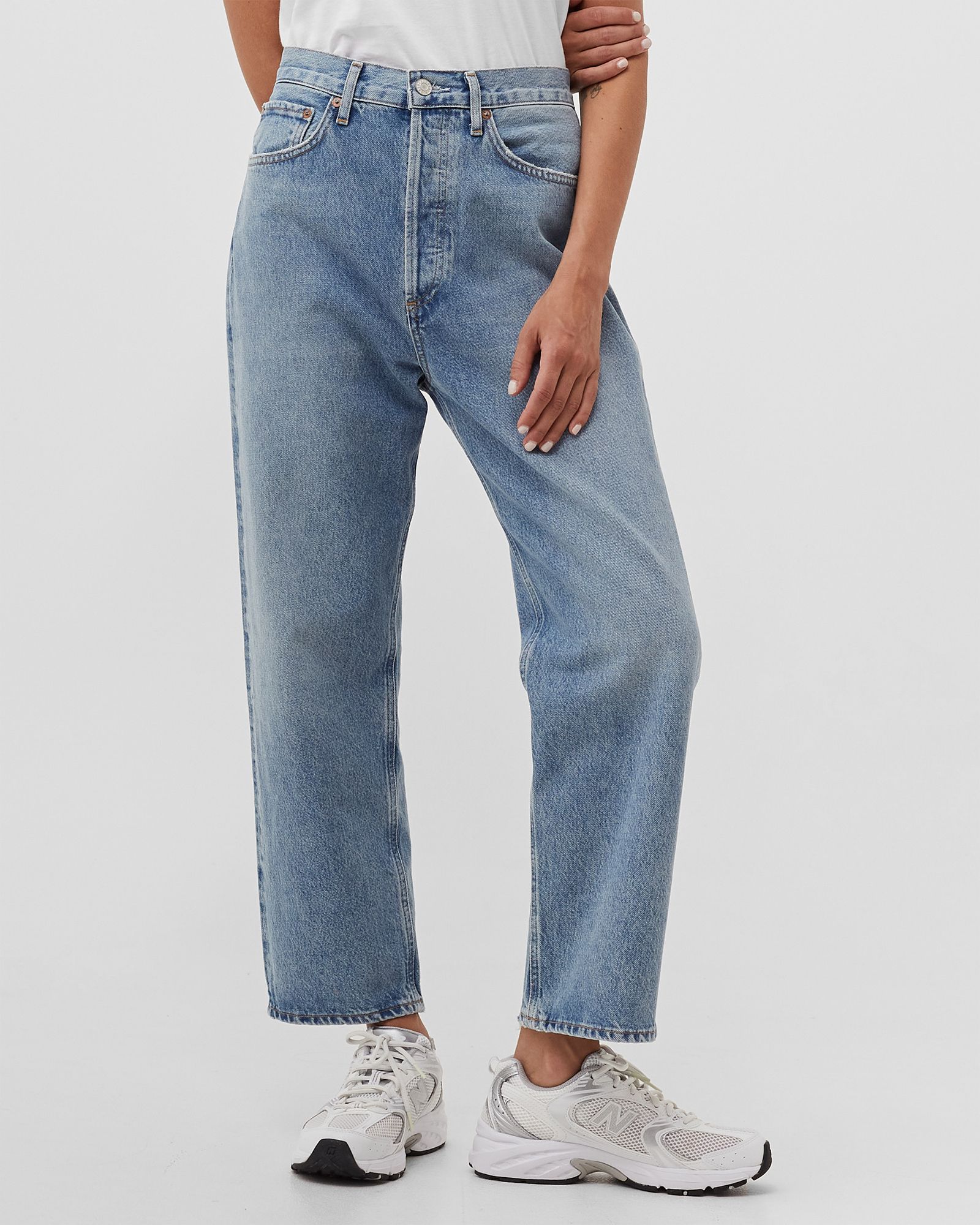 WMNS 90's crop mid rise loose straight