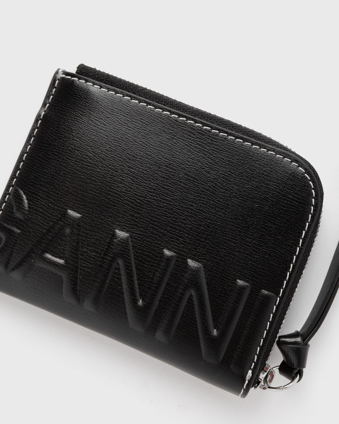[Ganni] Ghanibu Card Holder - Black / ☆送料込☆ Black Black Grained GANNI Bou Card Holder With Flap | GANNI