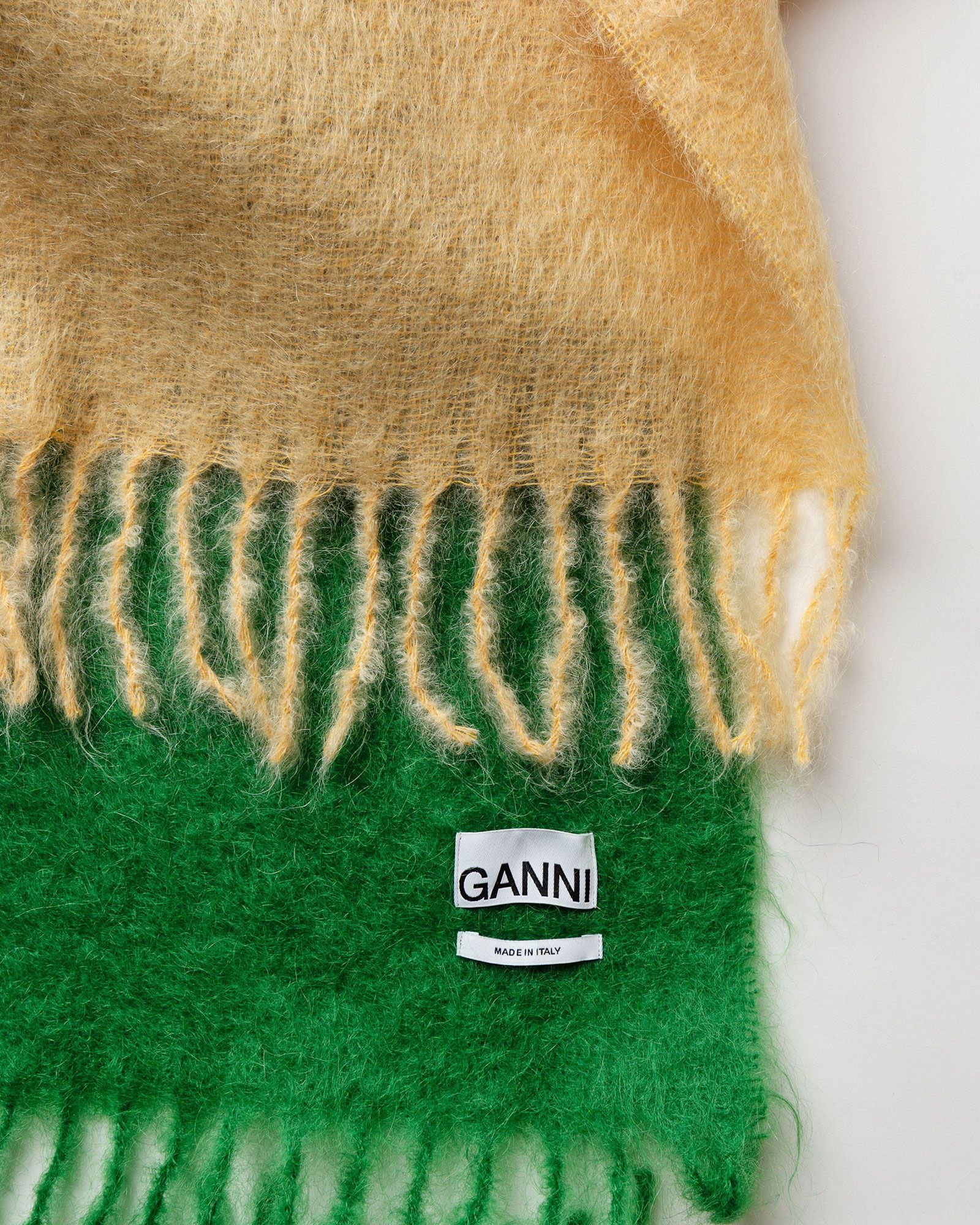 Mohair Gradient Fringed Scarf