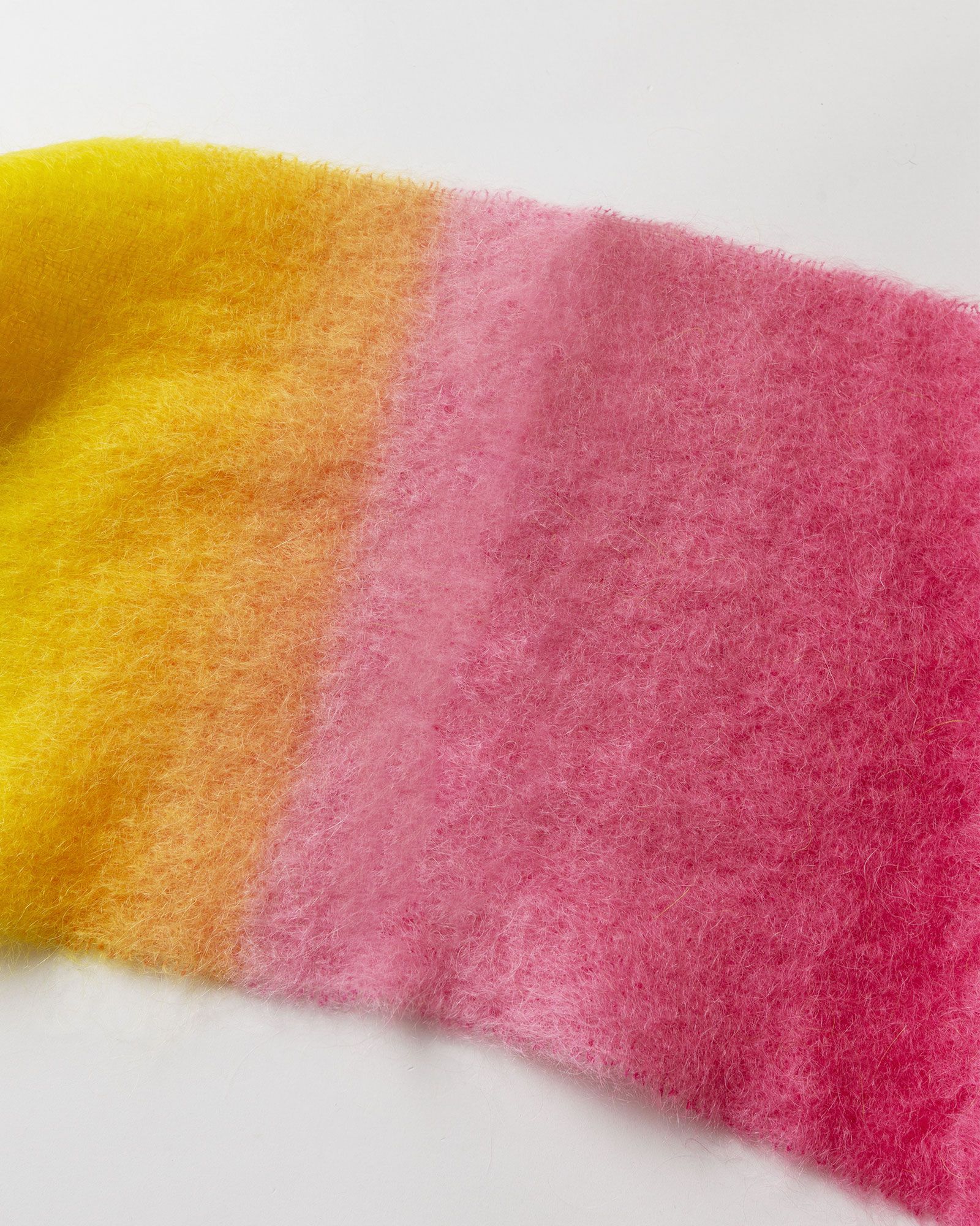 Mohair Gradient Fringed Scarf