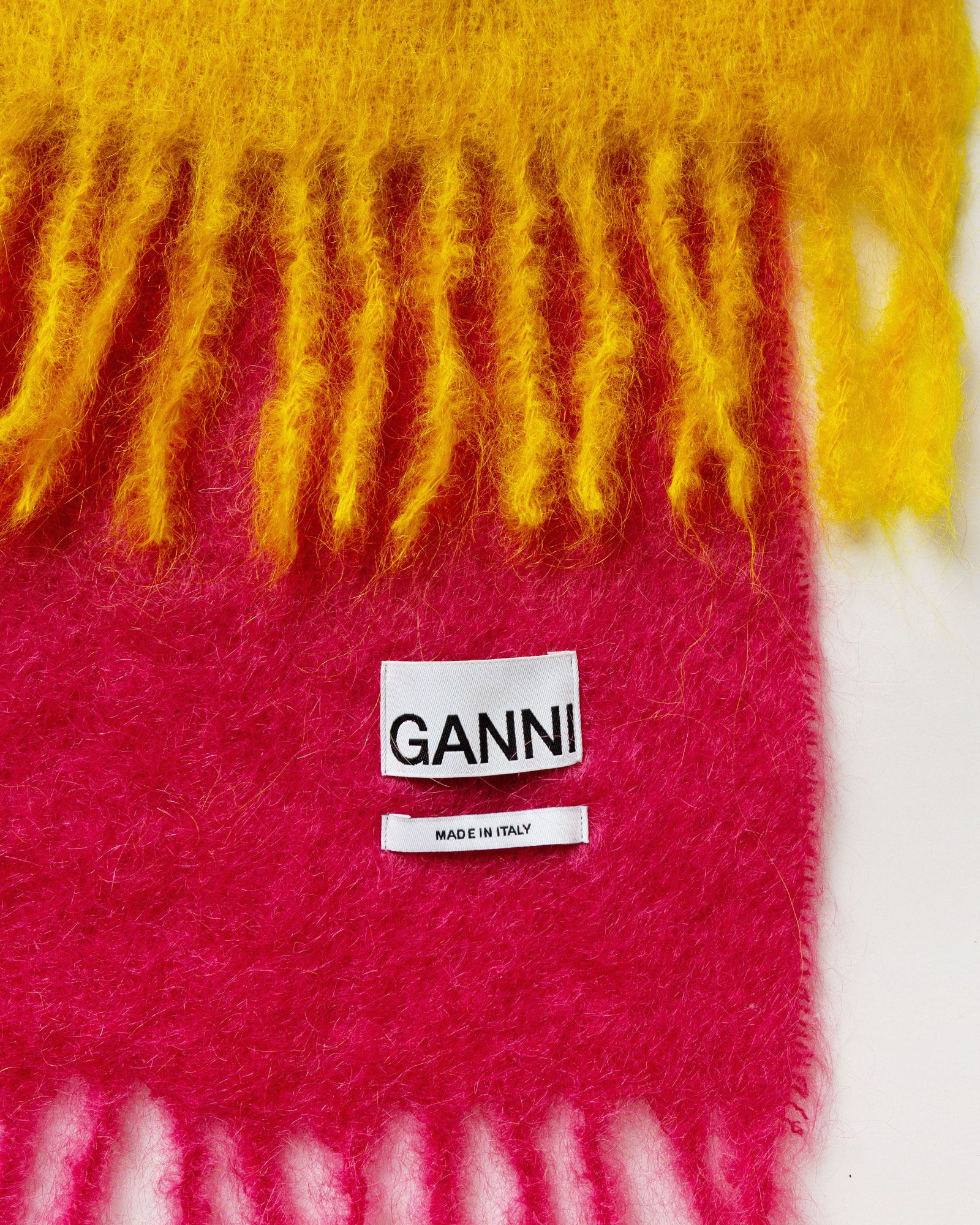 Mohair Gradient Fringed Scarf