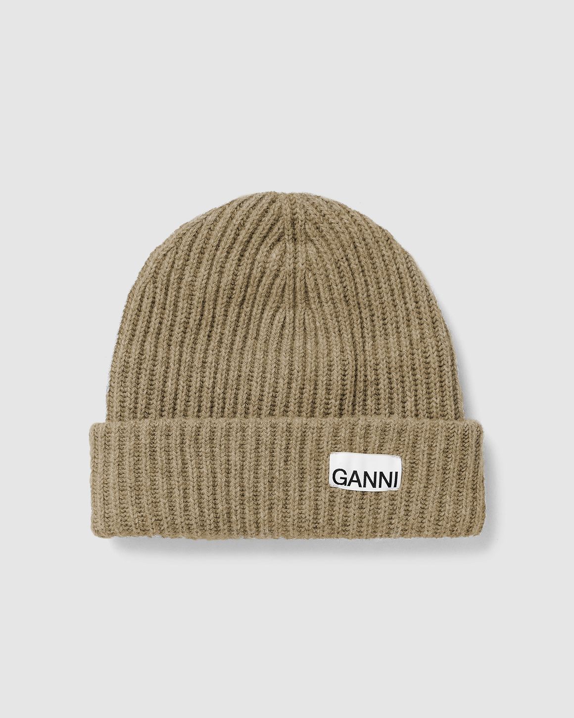 Ganni Structured Rib Beanie Brown | BSTN Store