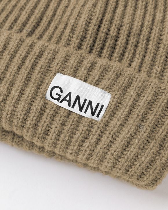 Ganni Structured Rib Beanie Brown | BSTN Store