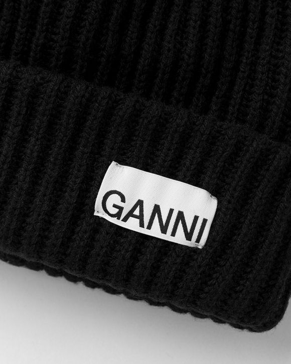 Ganni Structured Rib Beanie Black | BSTN Store