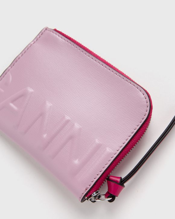Ganni Banner Zip Around Card Holder Pink - PINK NECTAR