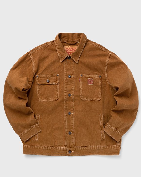 Brown levi best sale trucker jacket