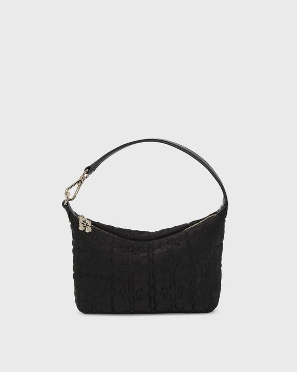 Ganni Butterfly Small Pouch Satin Black - BLACK