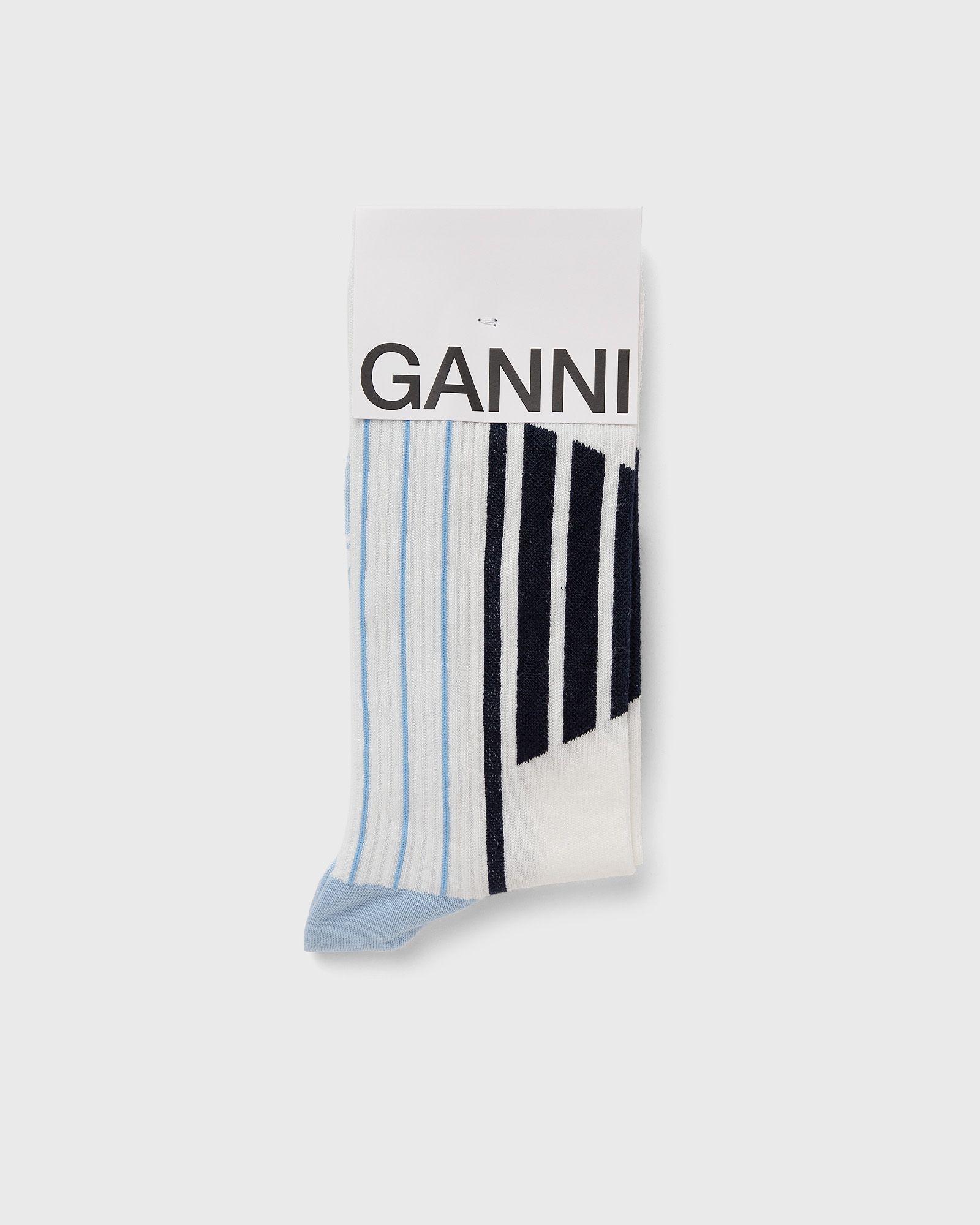 Ganni - sporty socks women socks blue|beige in größe:xs/s