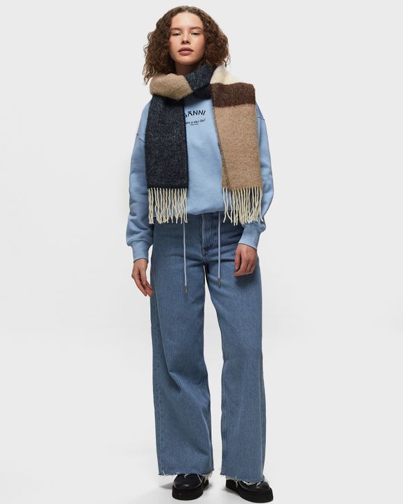 Striped Fringed Scarf