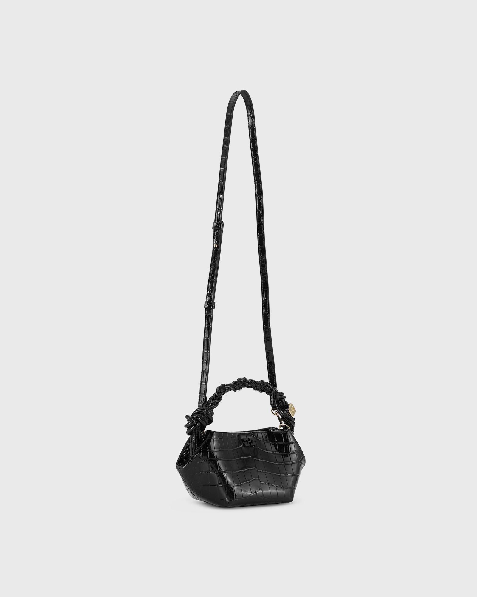 Ganni Ganni Bou Bag Mini Patent Croco Black | BSTN Store