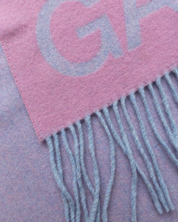 ◇Ganni◇ Fringe Wool Muffler Lilac Chiffon A6200733 Ganni Fringed Wool Scarf Purple | BSTN Store