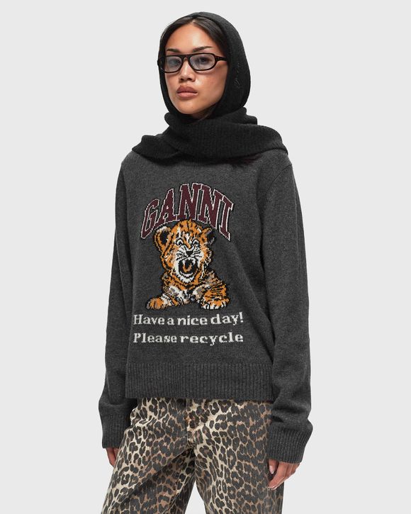 Ganni soft wool knit hoodie best sale