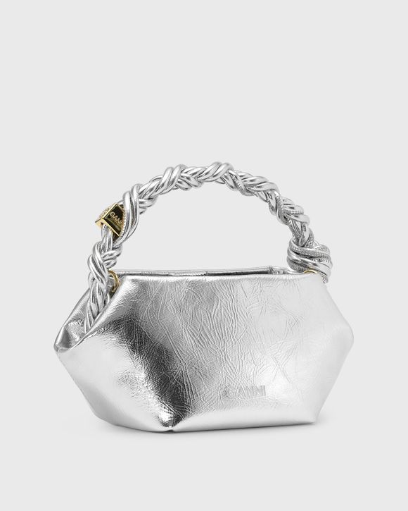 トートバッグ Ganni Bou' Mini Bag In Silver Leather Blend Ganni Bou Bag Mini Metallic Silver | BSTN Store