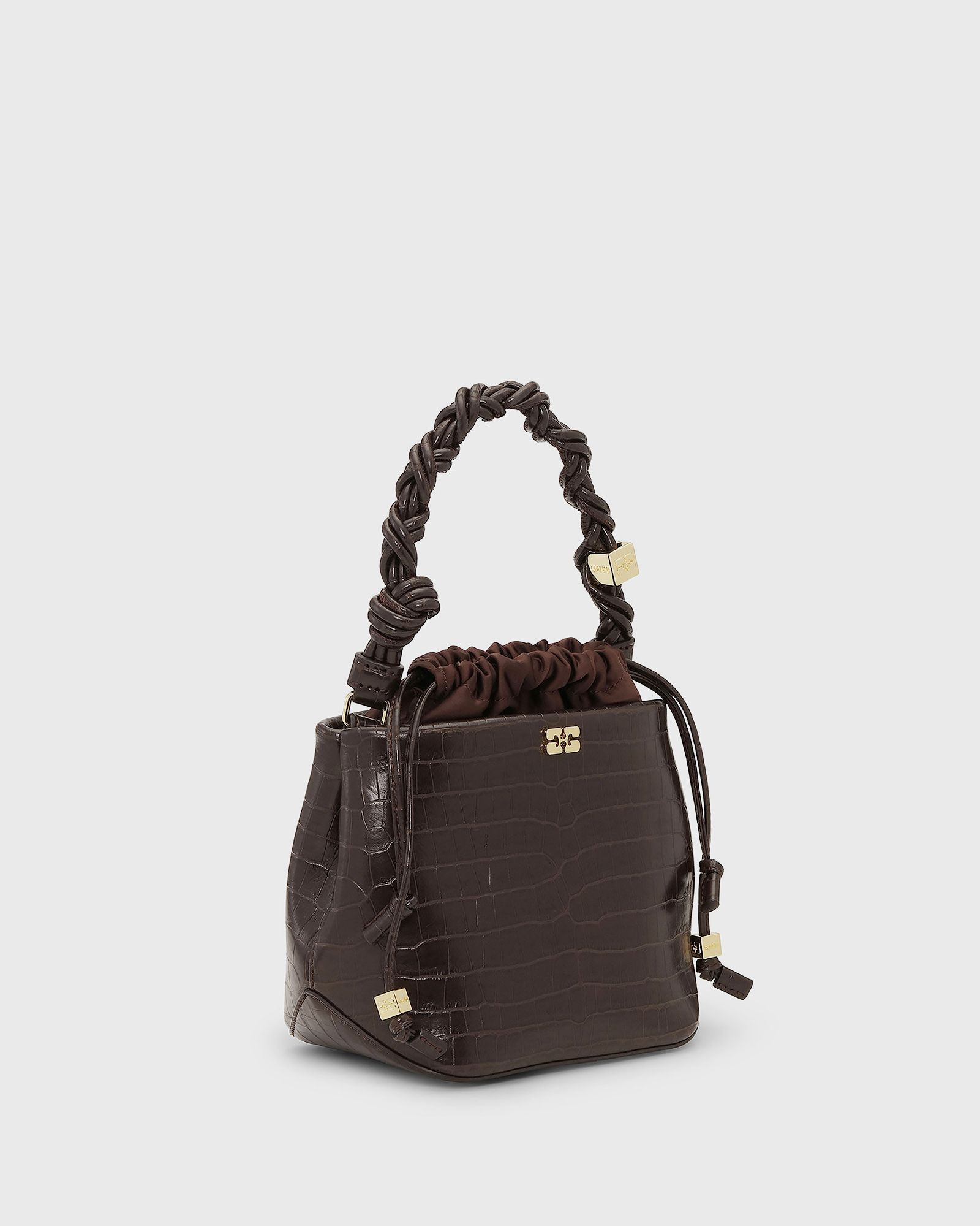 Ganni Bou Bucket Bag Croco