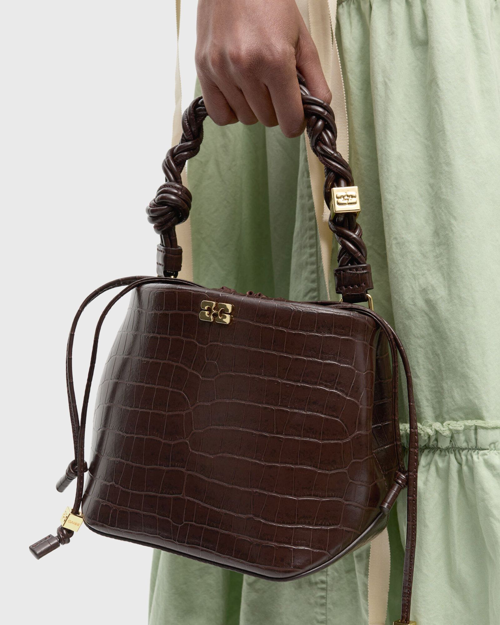 Ganni Bou Bucket Bag Croco