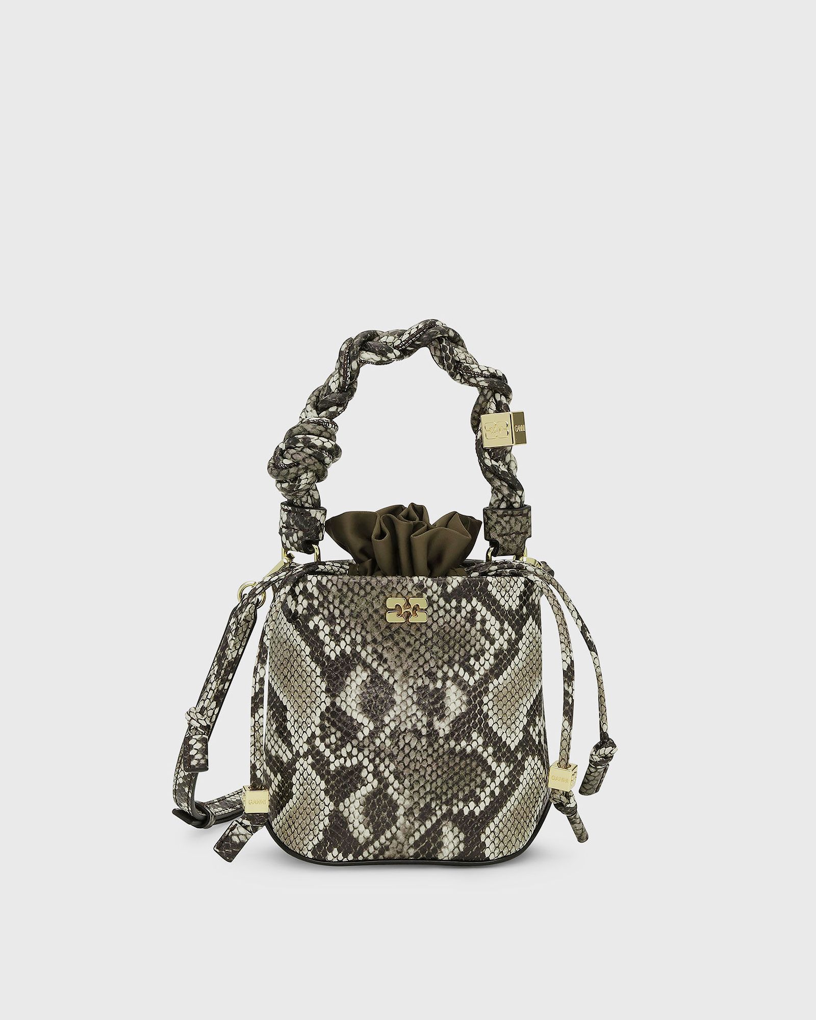 Ganni Bou Bucket Mini Snake