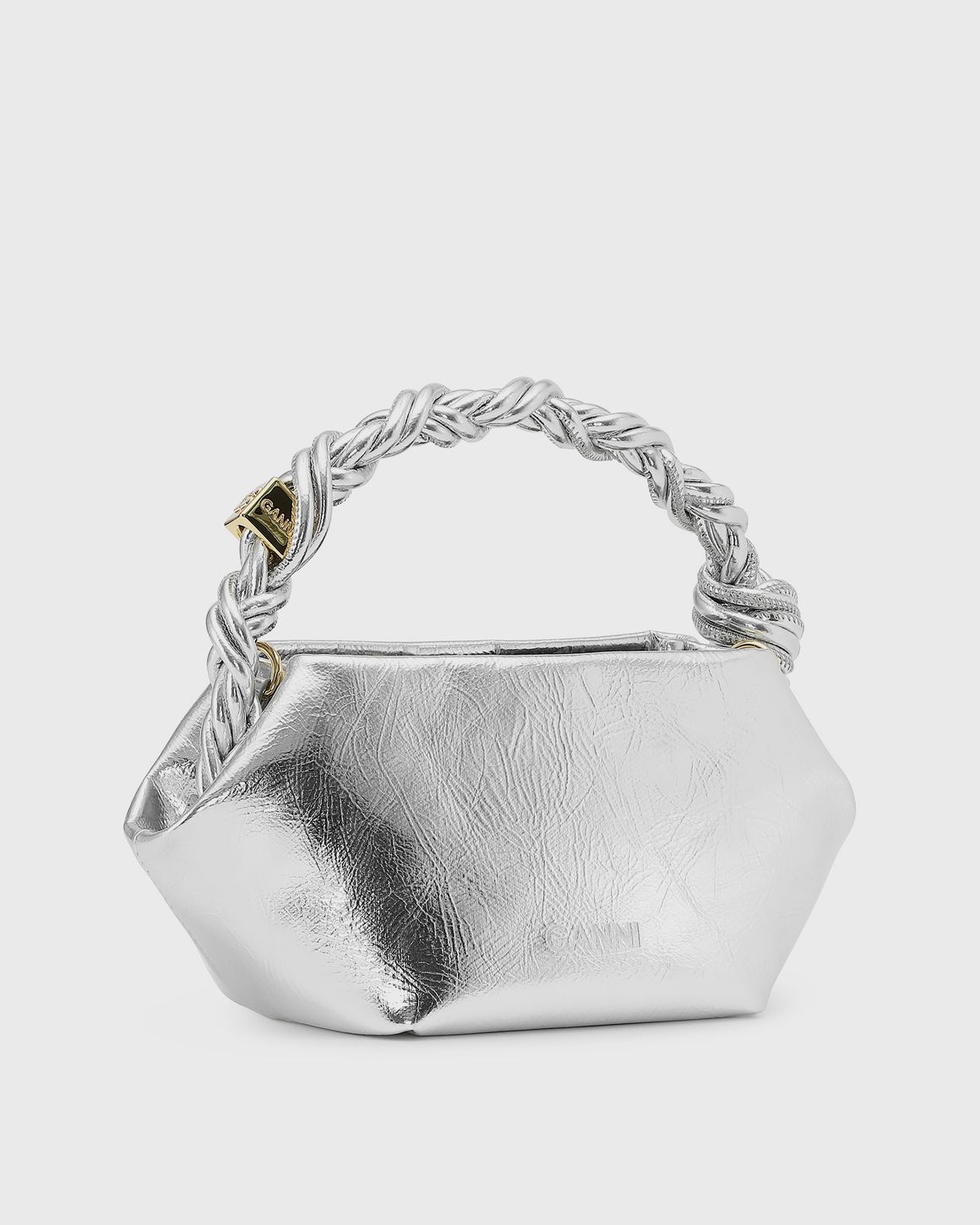 トートバッグ Ganni FW25 GANNI Bags.. Silver (A6950 018) Ganni Ganni Bou Bag Mini Metallic Silver | BSTN Store
