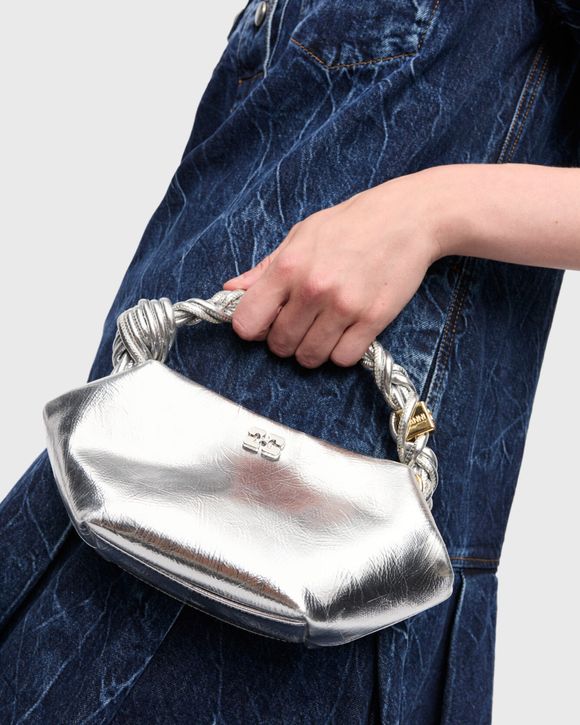 トートバッグ Ganni FW25 GANNI Bags.. Silver (A6950 018) Ganni Ganni Bou Bag Mini Metallic Silver | BSTN Store