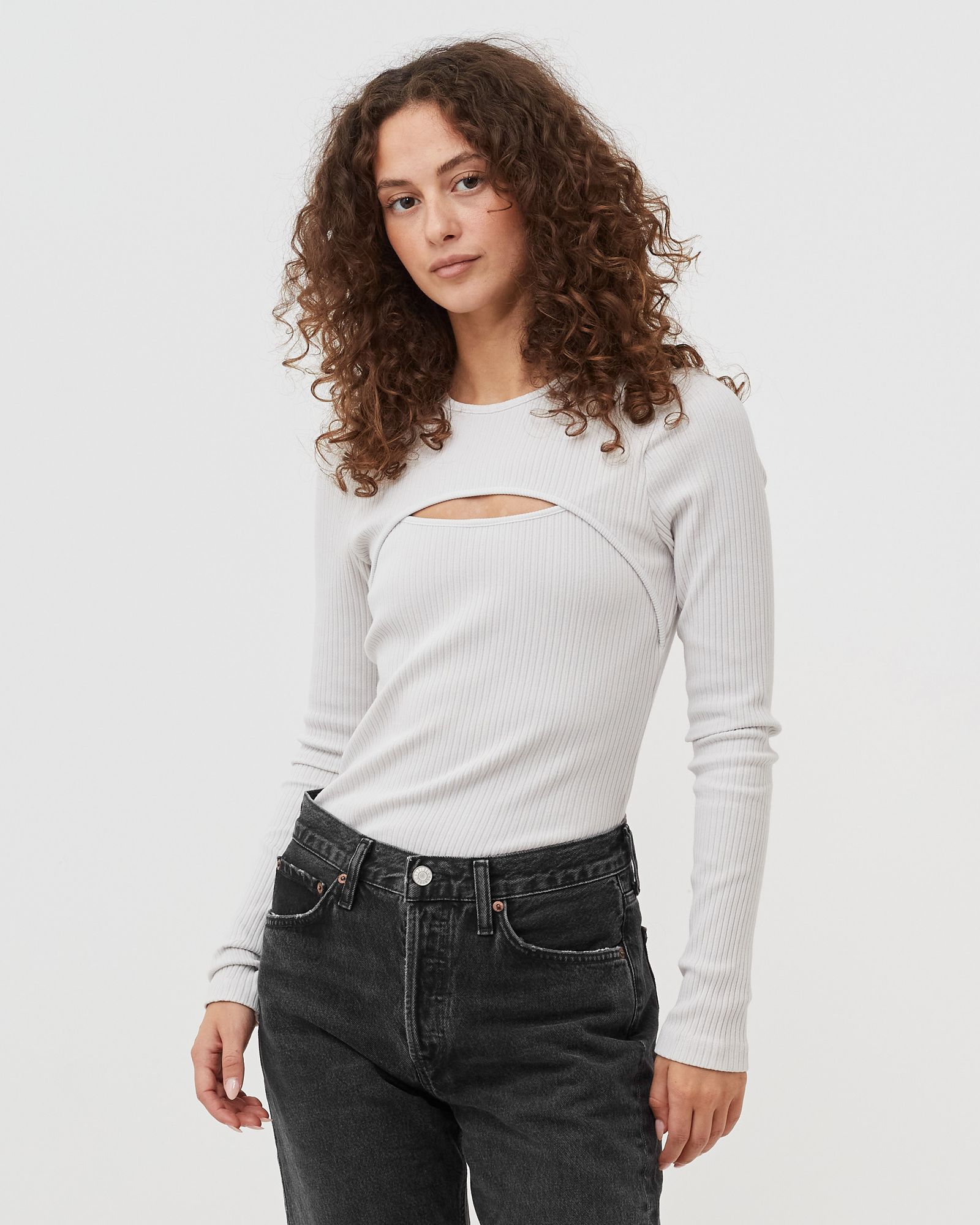WMNS lyza cut out rib (organic cotton)