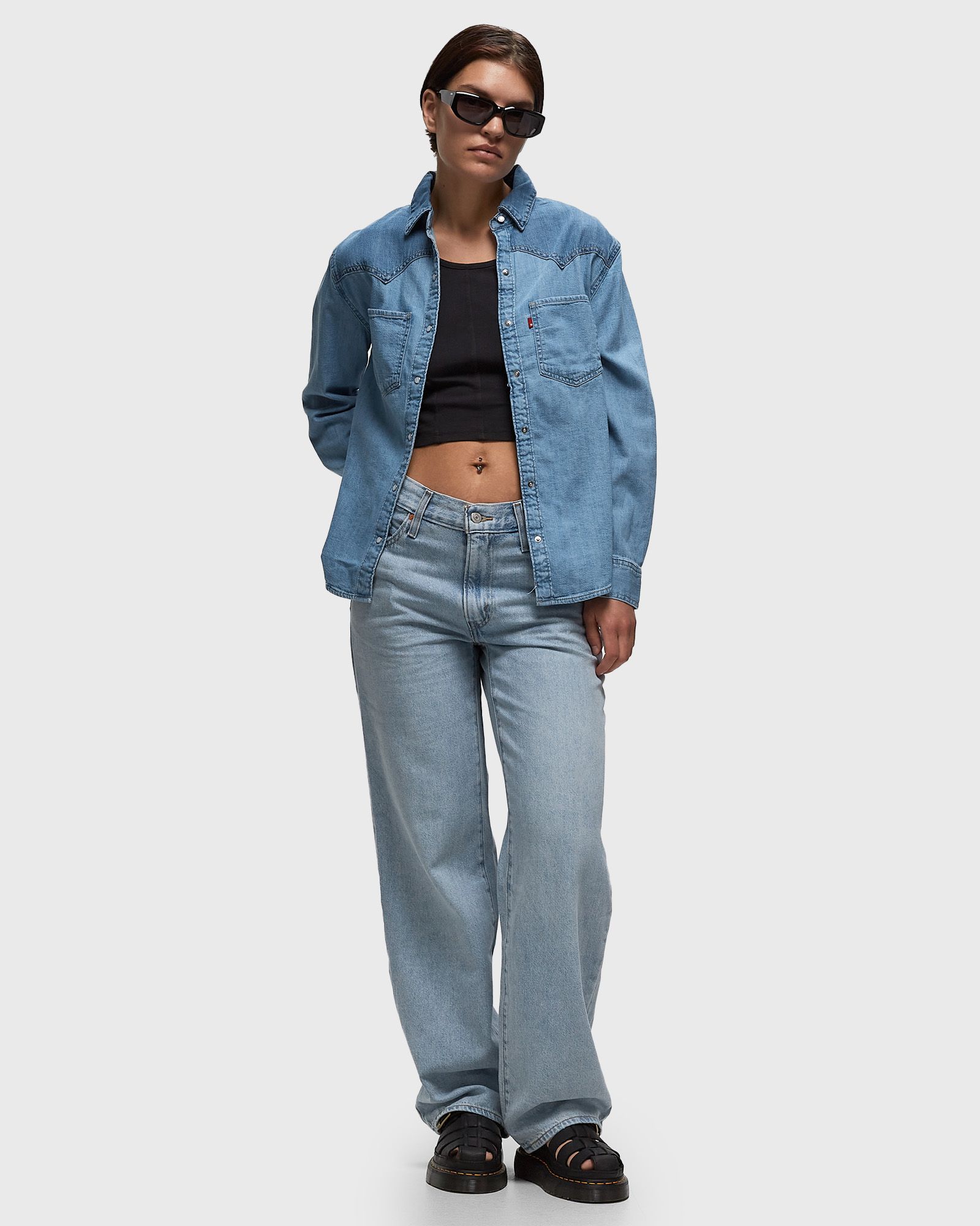 TEODORA WESTERN SHIRT DARK INDIGO - WORN IN