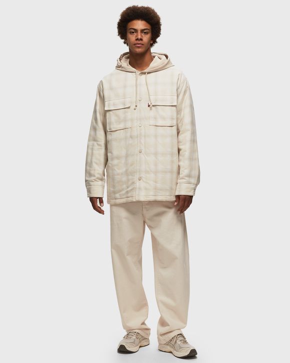 Levis HOODED JACK WORKER Beige - SCOTTIE PLAID TURTLEDOVE