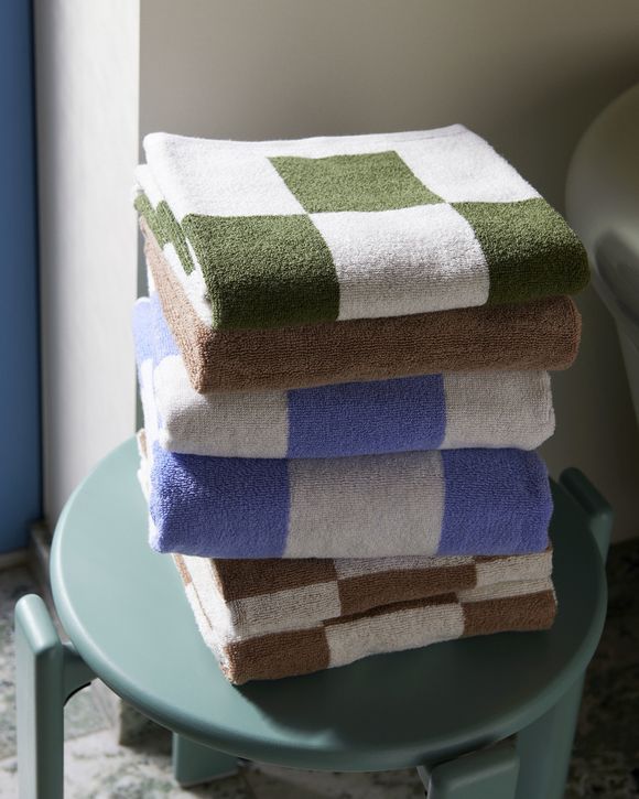 Checkered Hand Towel - Blue