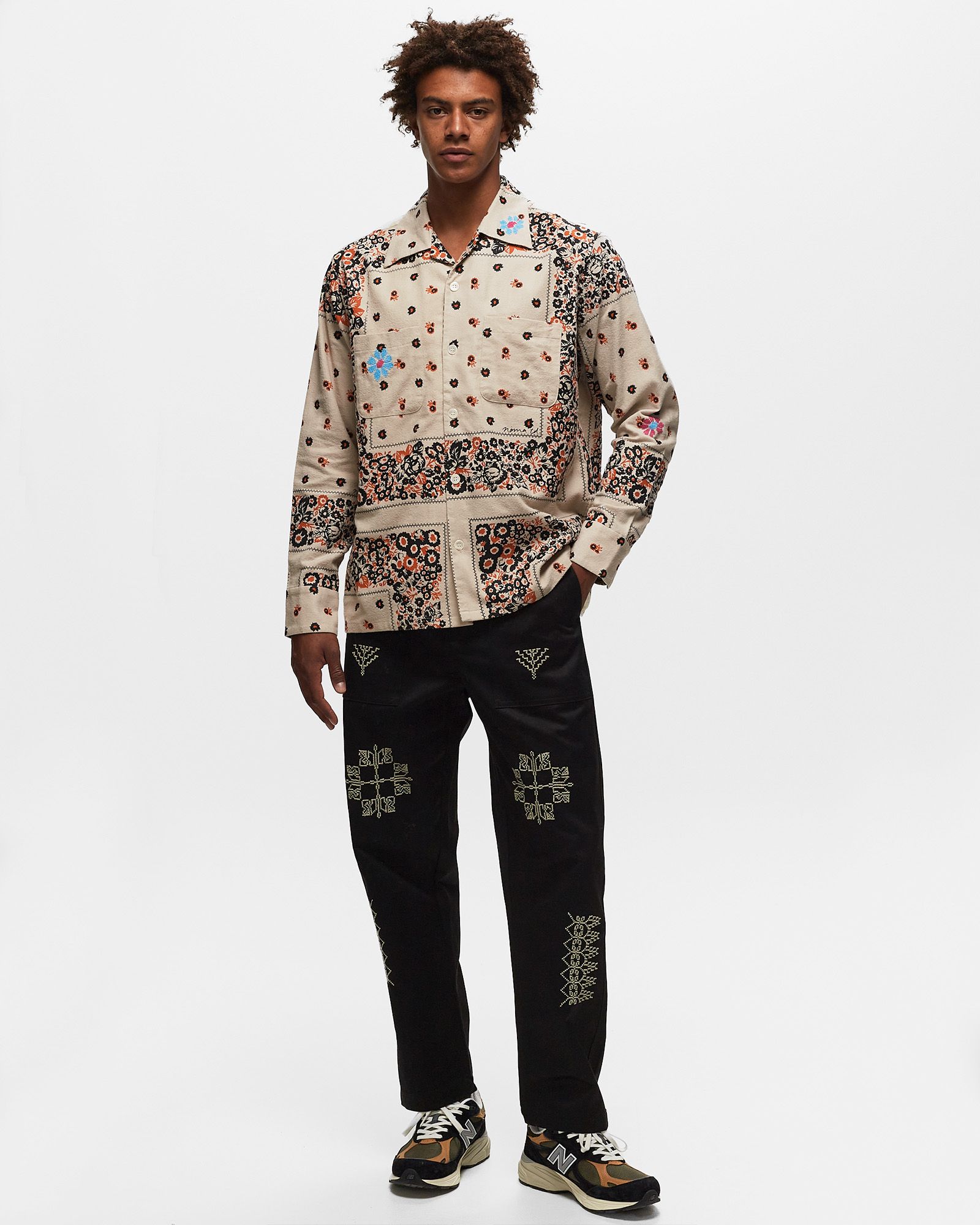 Adish x Noma t.d Embroidered Flannel Button Shirt