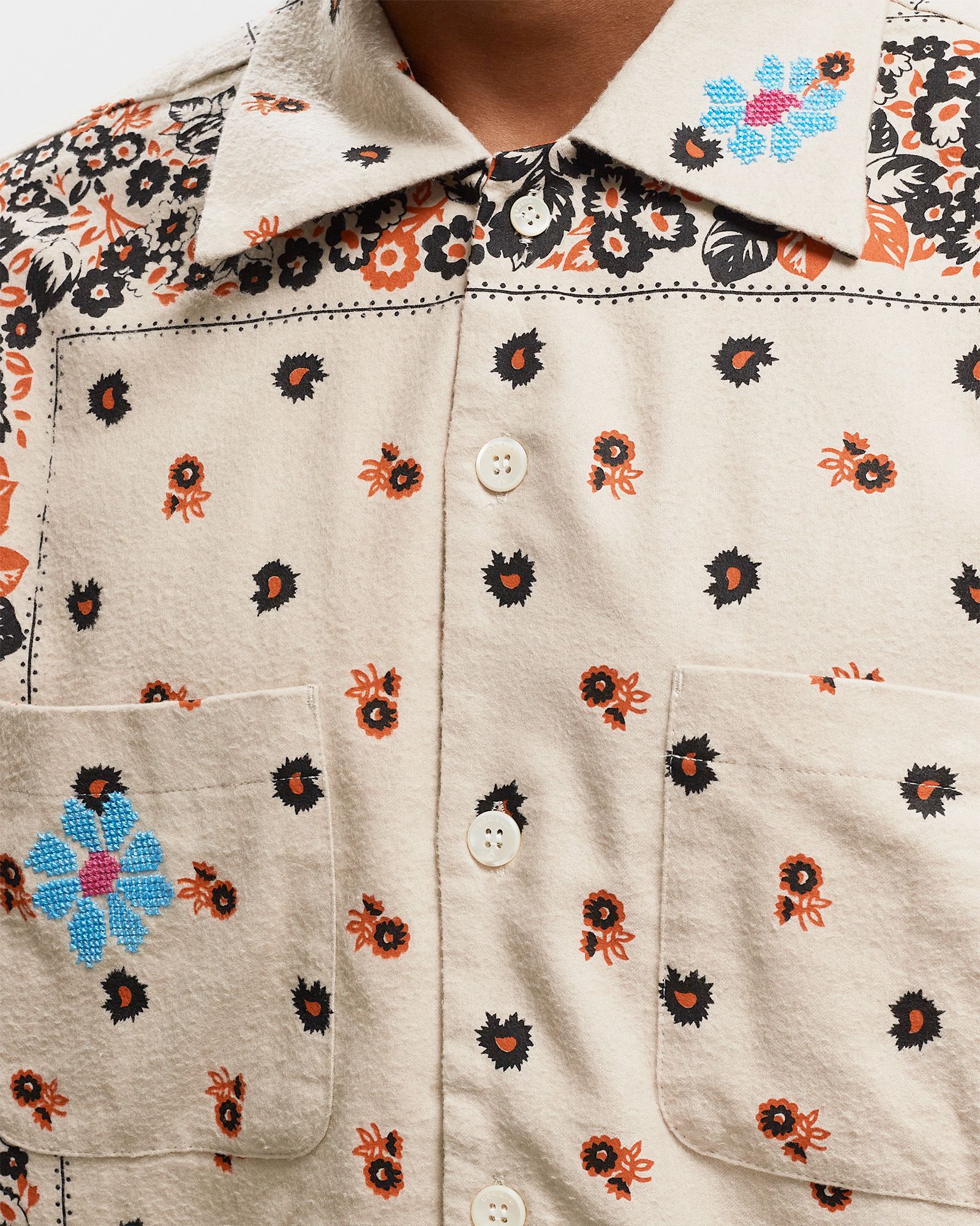 Adish x Noma t.d Embroidered Flannel Button Shirt