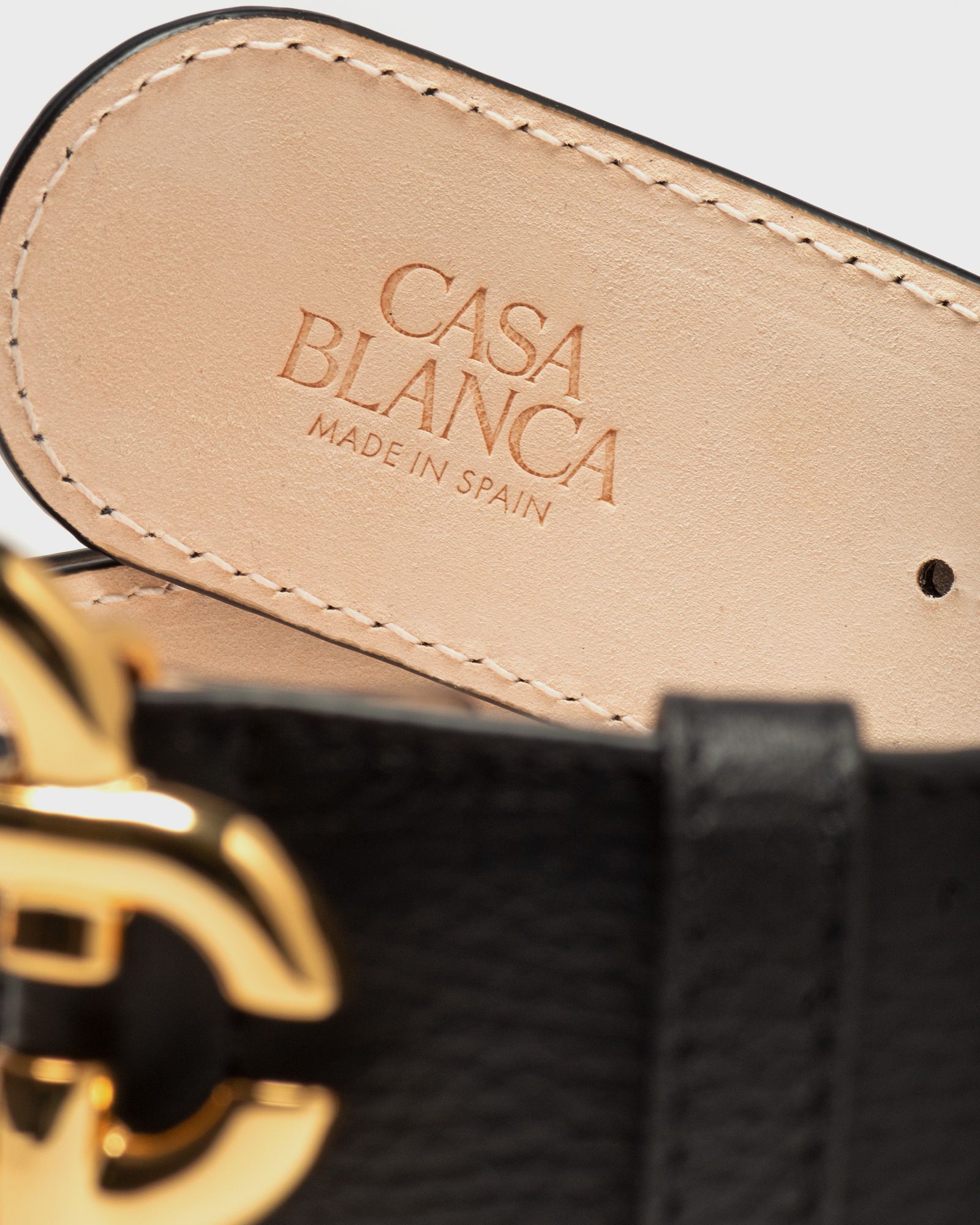 LOGO BUCKLE LEATHER BELT