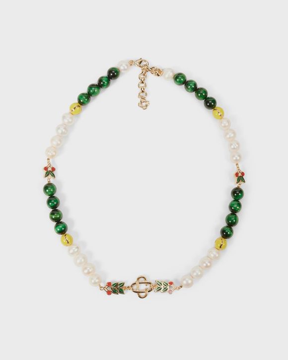 Casablanca CASA SPORT NECKLACE Multi - BRASS/GLASS GREEN/WHITE/GOLD