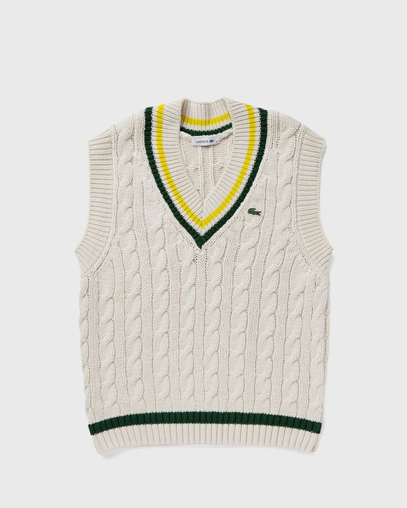 V NECK CABLE KNIT SWEATER VEST