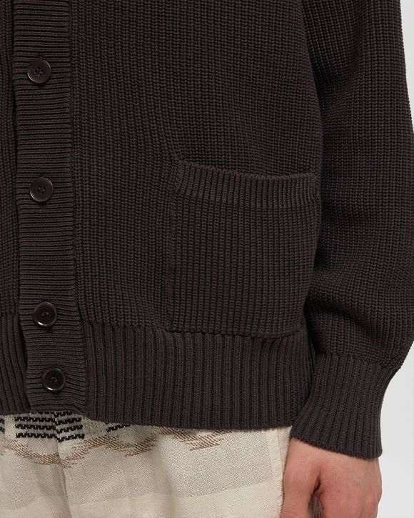 Relaxed Fit Ribbed Cotton Cardigan