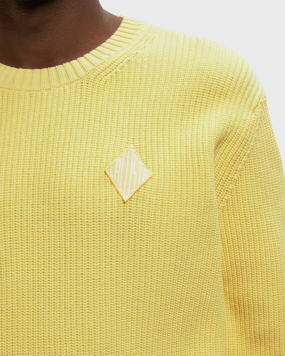 Pearl Rib Knit Badge Accent Sweater
