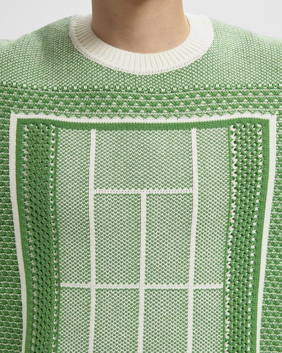 Tennis Court Graphic Jacquard Sweater