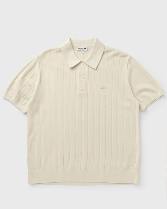 Fluid Ribbed Knit Polo Collar Sweater