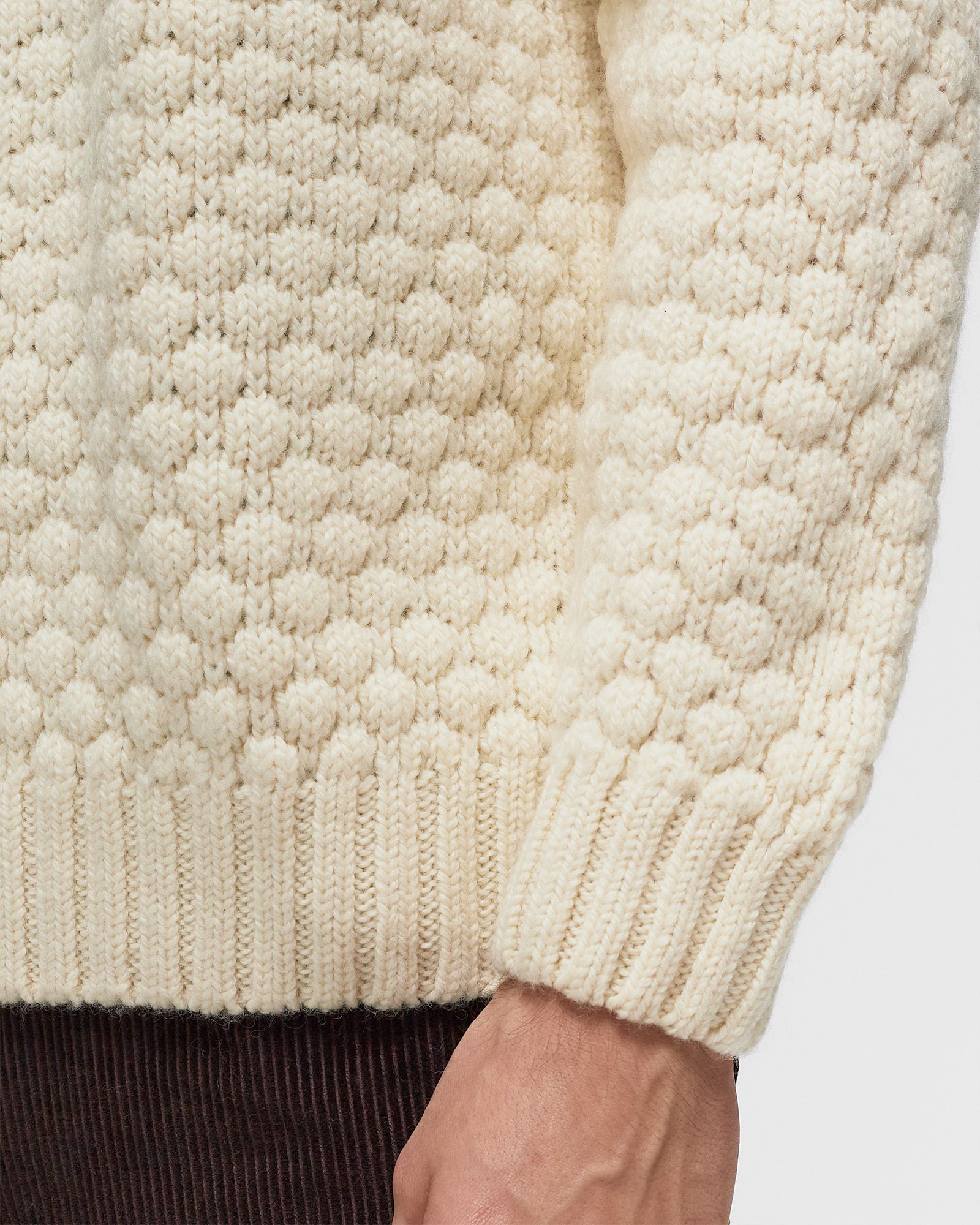 CARDED WOOL CREW NECK SWEATER