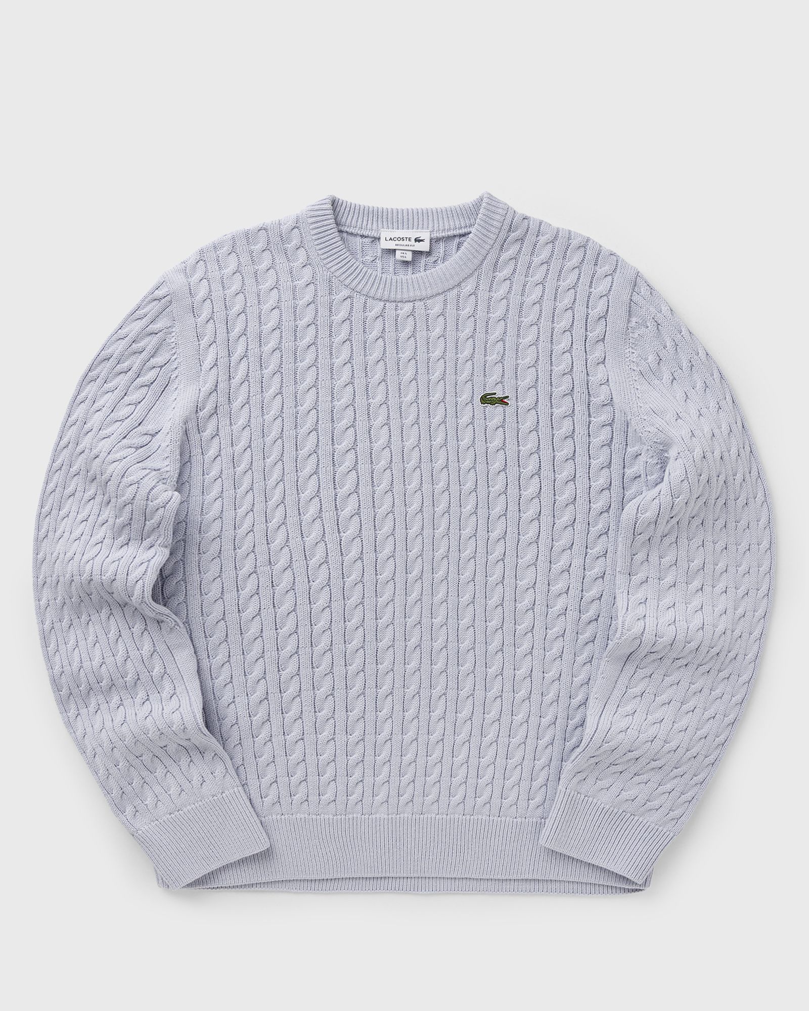 Lacoste Lacoste Cable Knit Cotton Sweater in blue