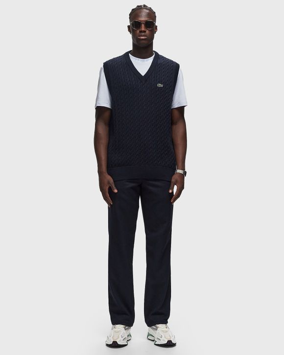 COTTON BLEND CABLE KNIT SWEATER VEST