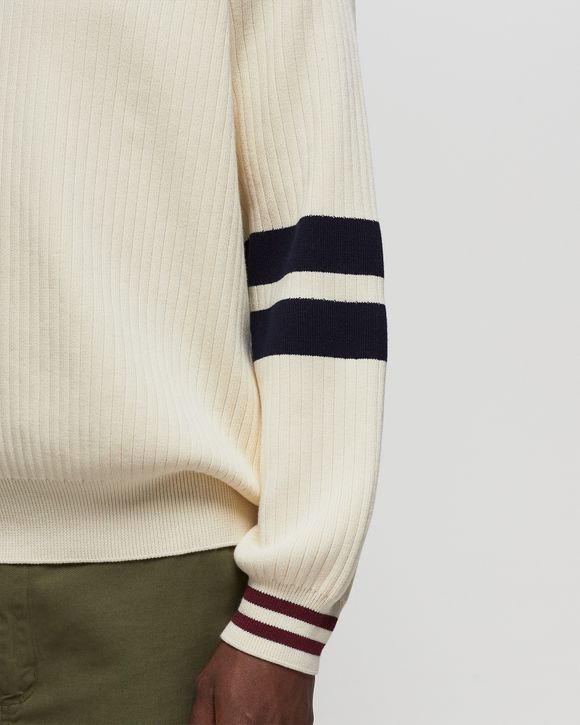 Lacoste French Made Relaxed Fit Cotton Knitted Sweater Beige | BSTN Store