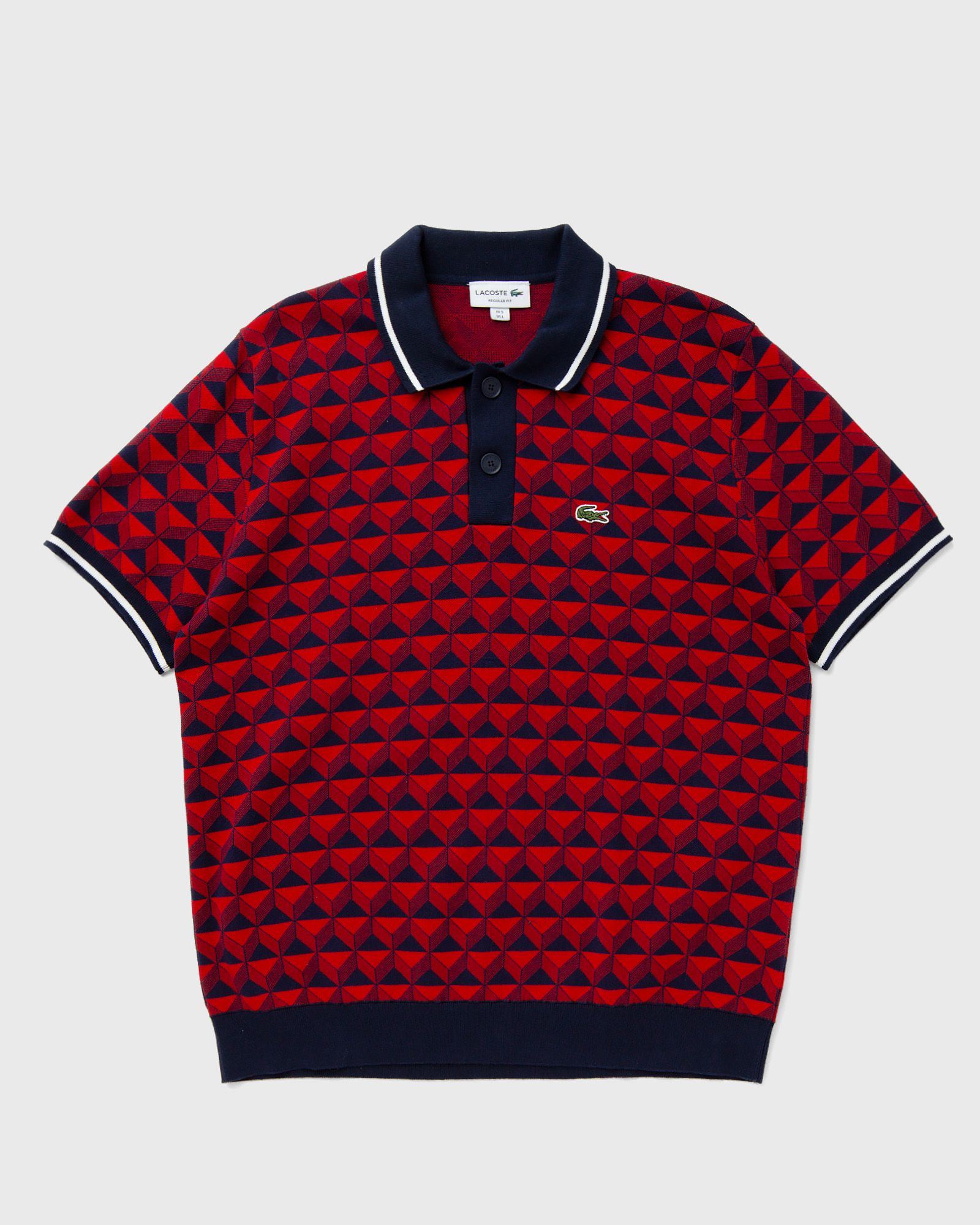 Lacoste - robert george motif polo collar sweater men polos red in größe:xl