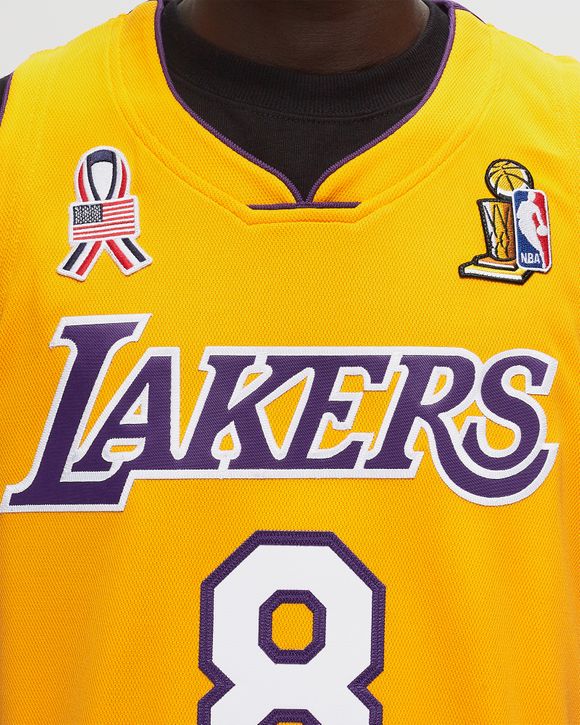 Mitchell & Ness NBA AUTHENTIC JERSEY LOS ANGELES LAKERS 2001-02 KOBE BRYANT  #8 Yellow - LIGHT GOLD