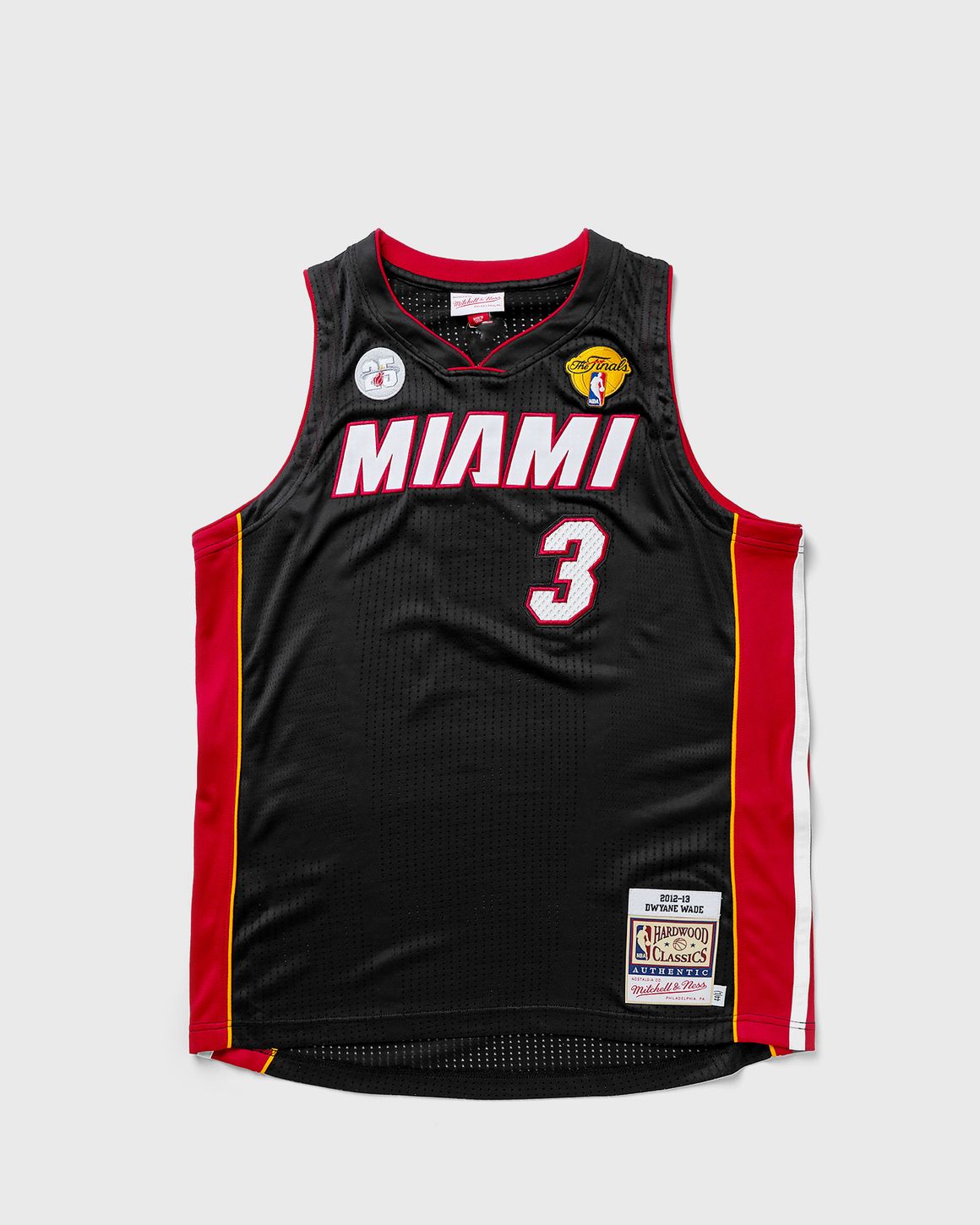 Mitchell Ness NBA AUTHENTIC ROAD FINALS JERSEY MIAMI HEAT 2012 13 DWYANE WADE 3 Black BSTN Store