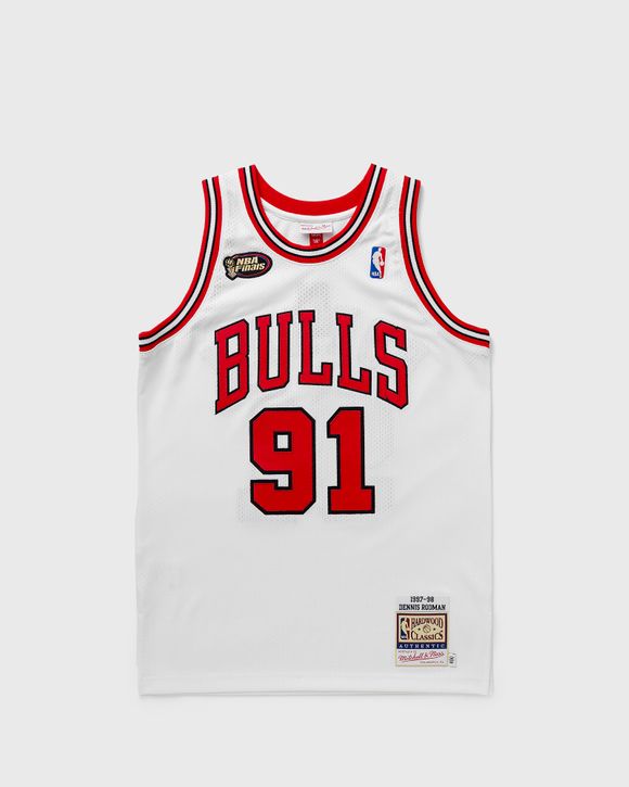 Mitchell & Ness Chicago Bulls - Rodman #91 - Home Finals Jersey Men Jerseys White in Size:M