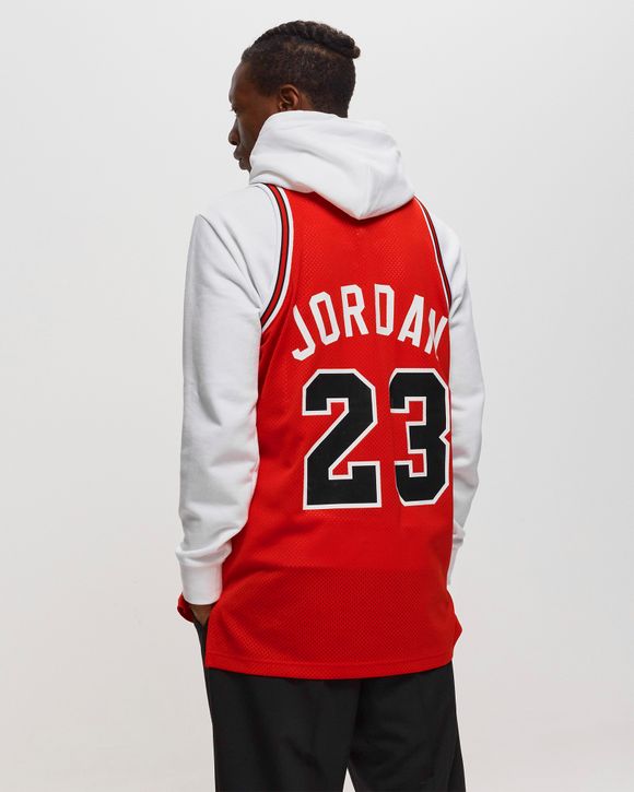 Chicago Bulls Michael Jordan 1984 Road Authentic Jersey By Mitchell & Ness  - Scarlett - Mens