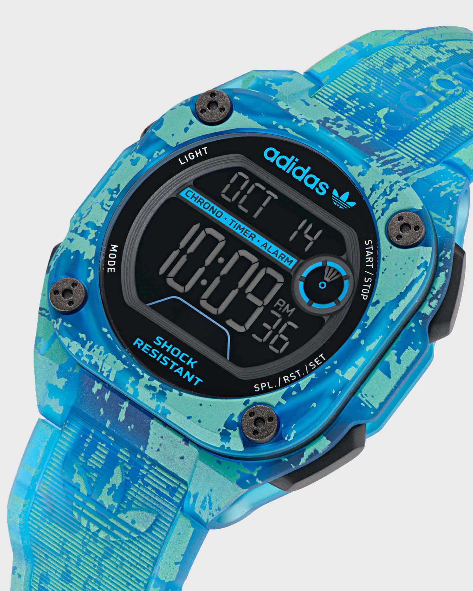 Traslucent Blue Resin Case Black Dial Traslucent Blue Resin Strap