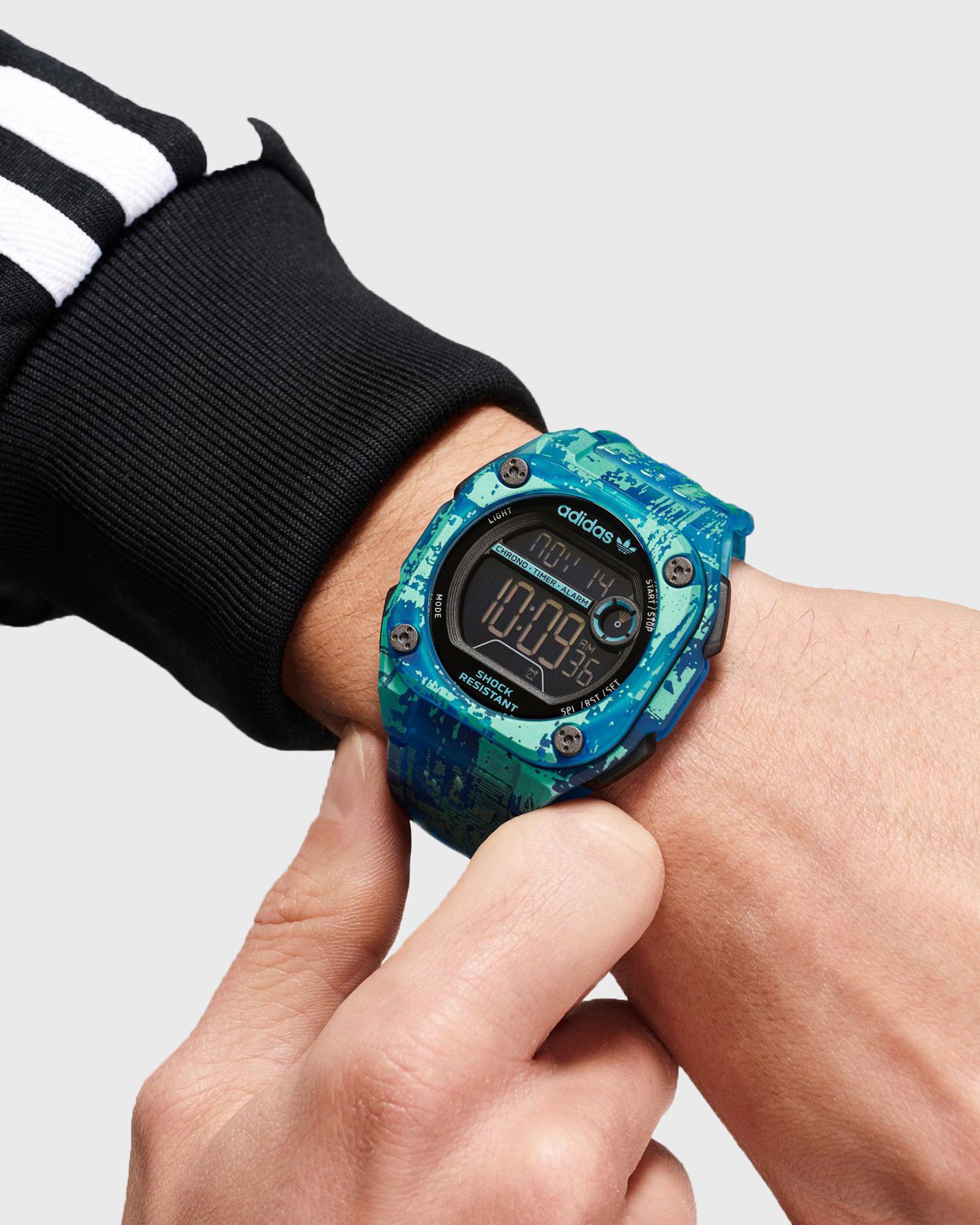 Traslucent Blue Resin Case Black Dial Traslucent Blue Resin Strap