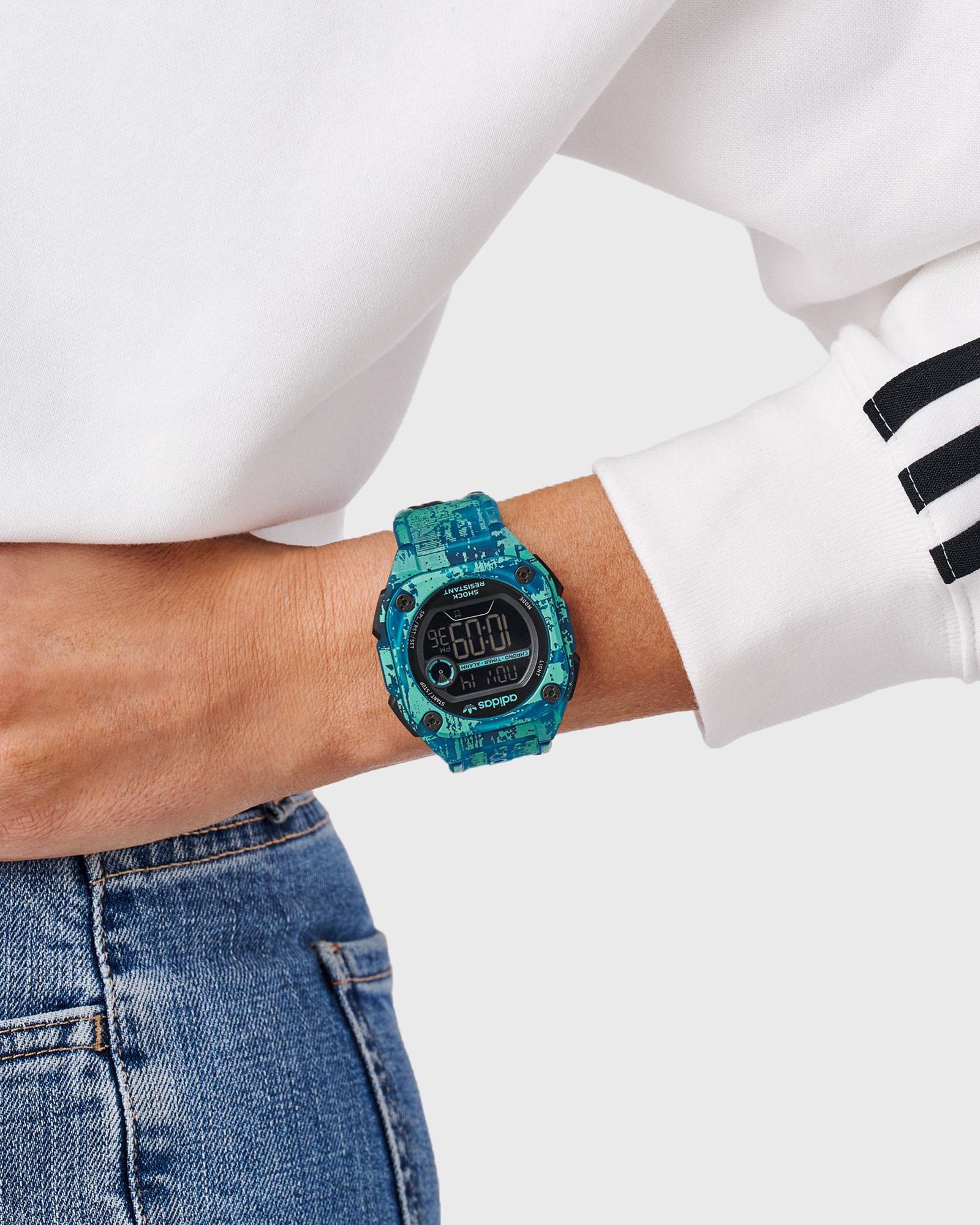 Traslucent Blue Resin Case Black Dial Traslucent Blue Resin Strap